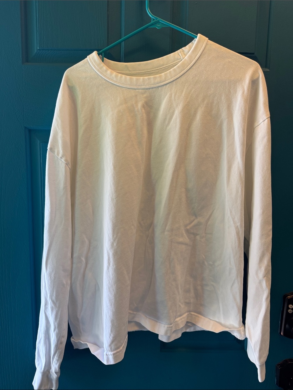 GAP Men's Long-Sleeve Crewneck Shirt - White 100% cotton